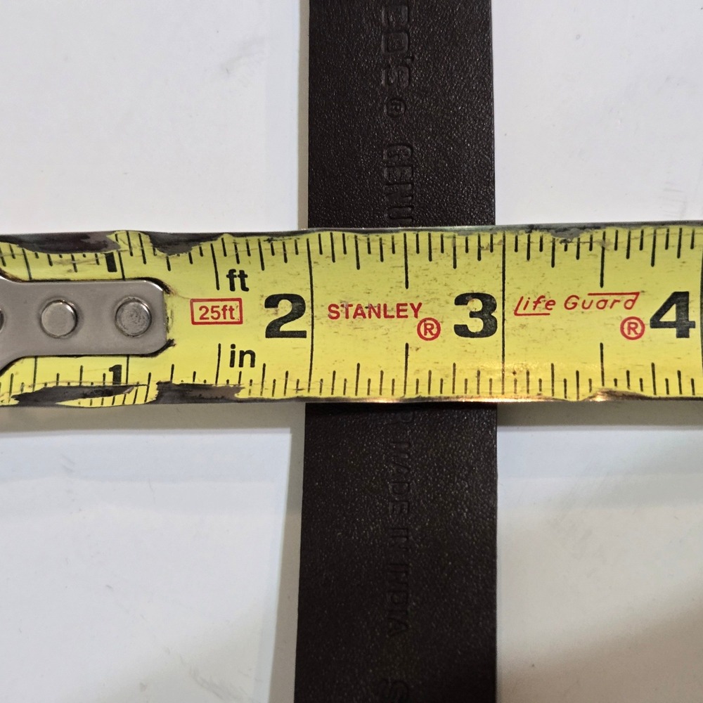 Chico's Leather Belt Women S/M Dark Brown Satin Gold Hook Adjustable 25"-37" - Picture 7 of 7